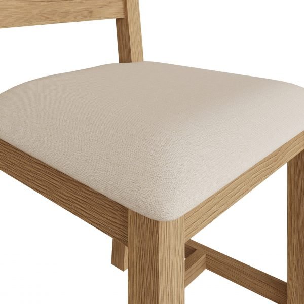 Carthorpe Oak Ladder Back Dining Chair Fabric close scaled