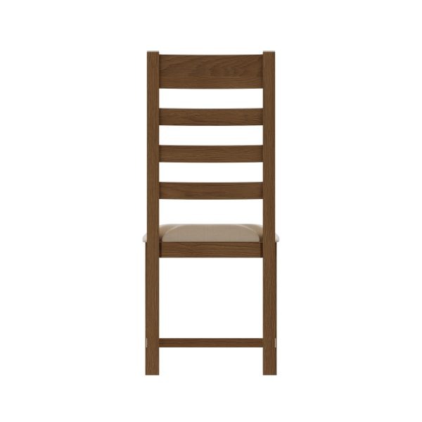 Carthorpe Oak Ladder Back Dining Chair Fabric rear scaled