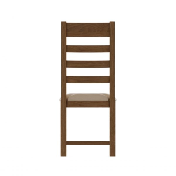 Carthorpe Oak Ladder Back Dining Chair Fabric rear scaled
