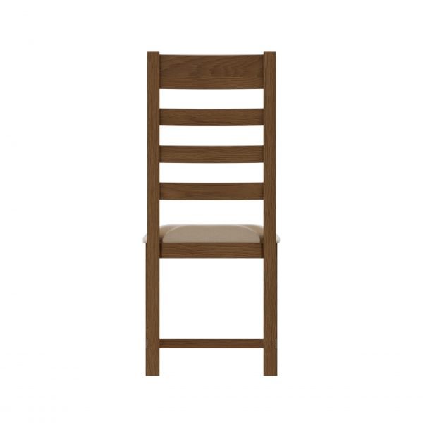 Carthorpe Oak Ladder Back Dining Chair Fabric rear scaled