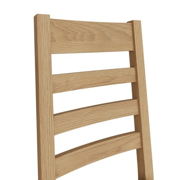 Carthorpe Oak Ladder Back Dining Chair Fabric top scaled