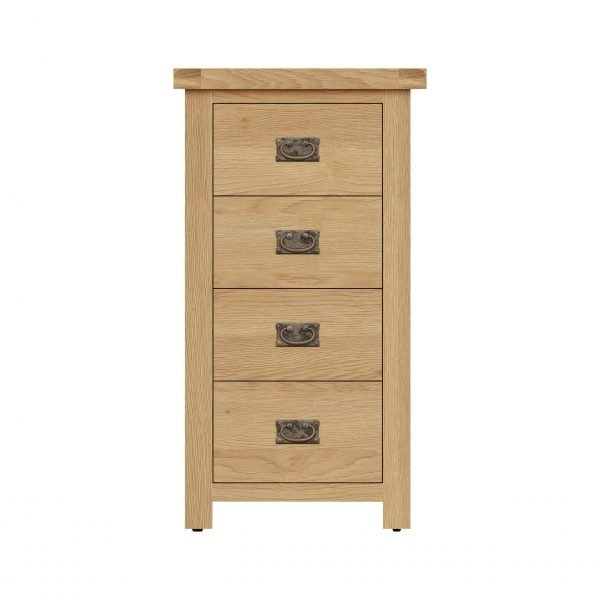 Carthorpe Oak Narrow Chest of Drawers front scaled