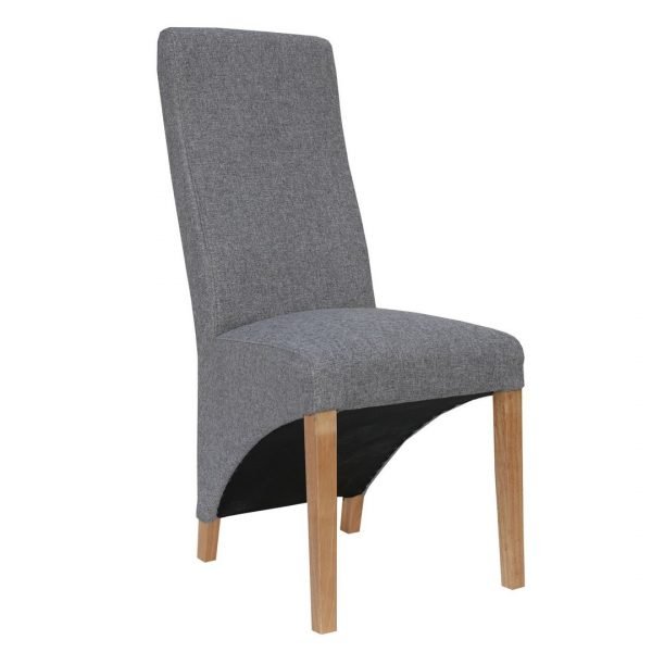 Grey Wave Back Fabric Dining Chair