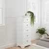 Marcel White 5 Drawer Narrow Chest scaled