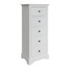 Marcel White 5 Drawer Narrow Chest angle scaled