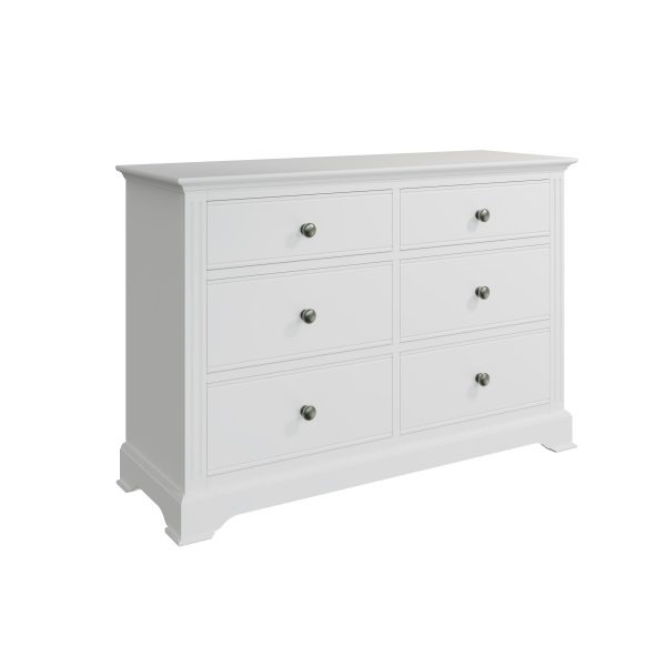 Marcel White 6 Drawer Chest angle scaled