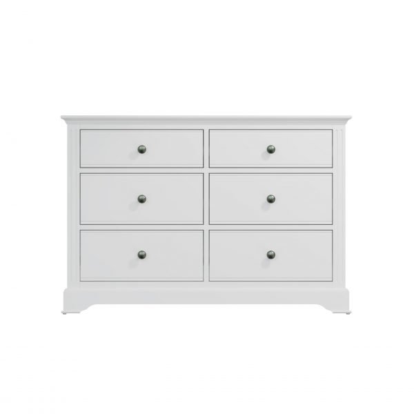 Marcel White 6 Drawer Chest front scaled