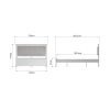 Marcel White Double Bed dims scaled