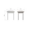 Marcel White Dressing Table Stool dims scaled