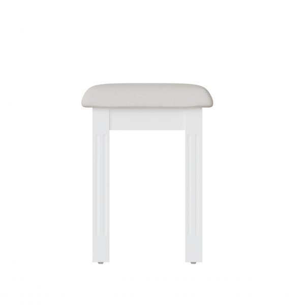 Marcel White Dressing Table Stool side 1 scaled