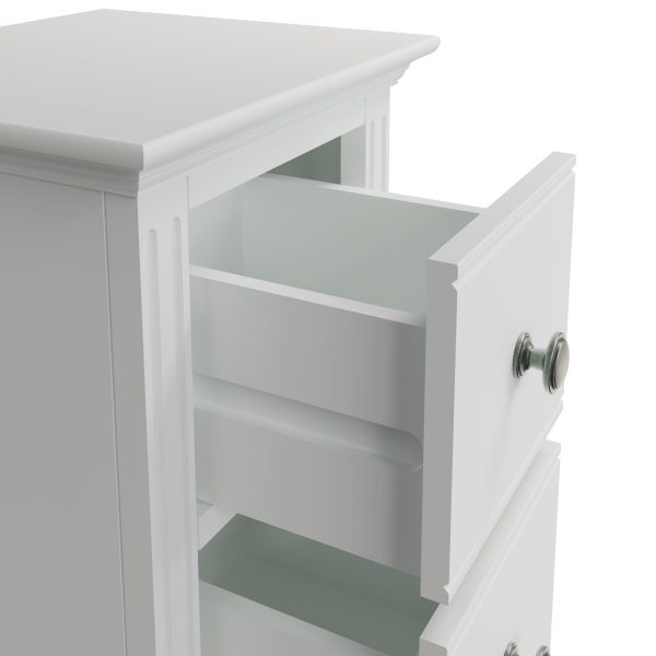 Marcel White Small Bedside Table close scaled