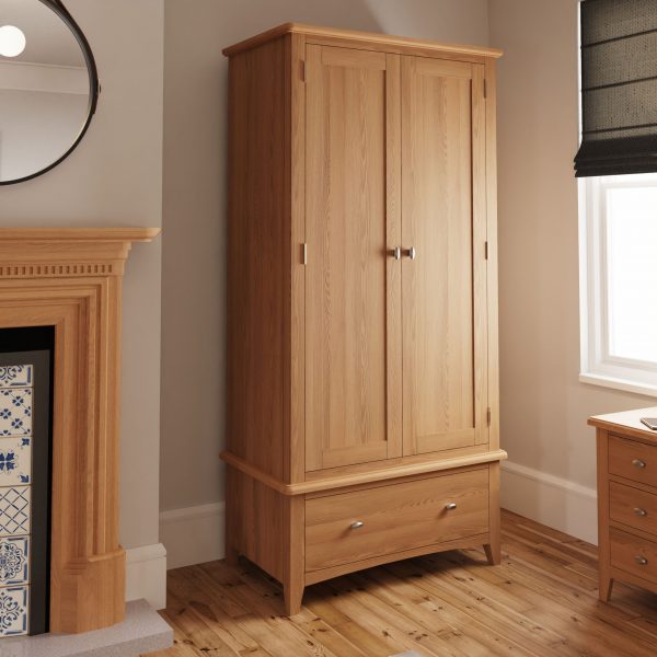 Nunwick Oak Gents Wardrobe scaled