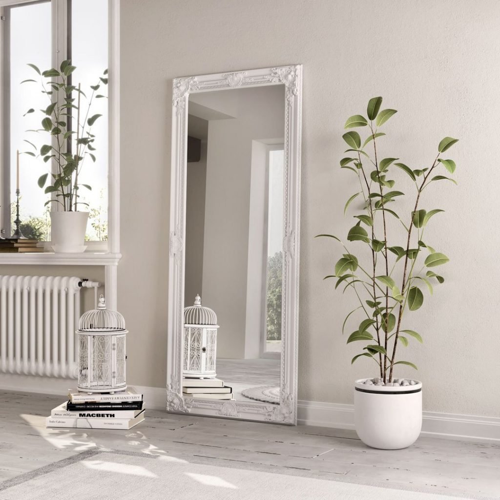 Large White Wooden Mirror Large White Wooden Mirror