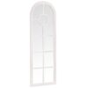 Narrow Arched White Window Mirror