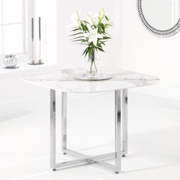 Abingdon White Marble Dining Table