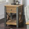 Urban Elegance Reclaimed Lamp Table With Drawer