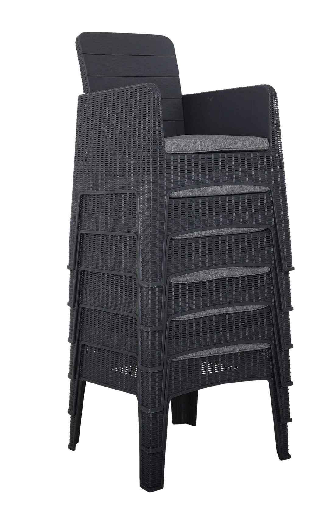 Royalcraft Faro 4 Seat Cube Set - Black Rattan Effect