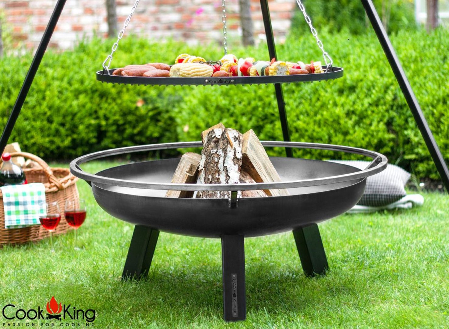 Black Steel Grate Tripod Grill Only Oak Furniture Free UK Delivery*