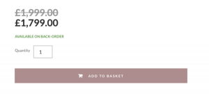 What does back order mean? Garden furniture Ordering Information