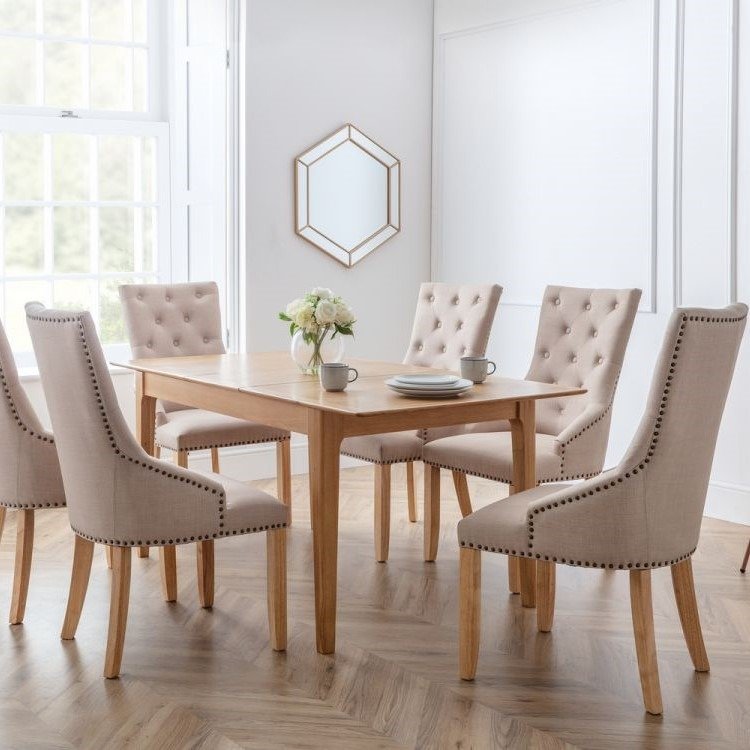 Wooden Dining Chairs with Padded Seats Only Oak