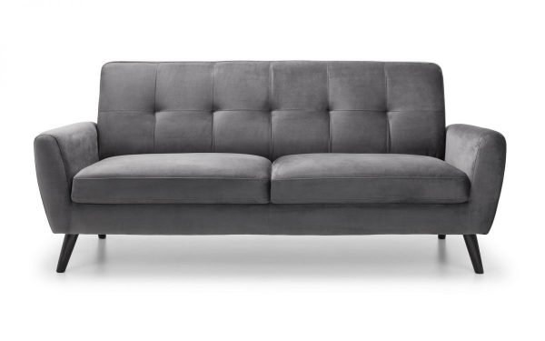 1625645982 monza grey velvet 2 seater sofa front