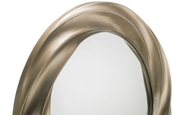 Andante Round Silver Wall Mirror Detail