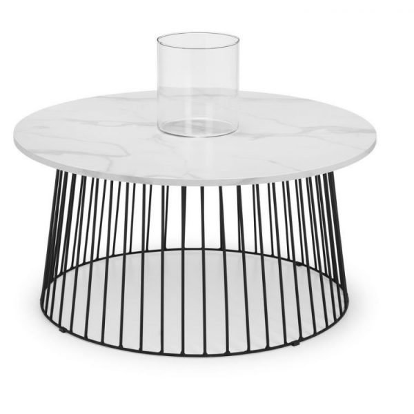 Broadway Round Coffee Table White Marble
