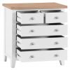 Brompton Painted 2 over 3 Chest White Front Open Drawer