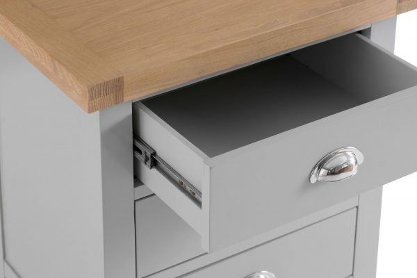 Brompton Painted Extra large Bedside Cabinet Drawer Handle Grey
