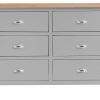 Brompton Painted Grey 6 Drawer Chest Front