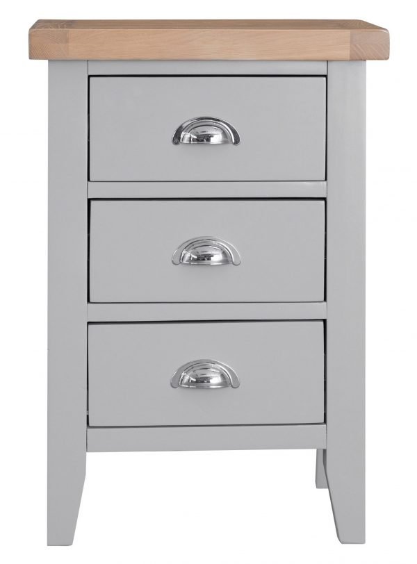 Brompton Painted Grey Bedside Cabinet Front scaled