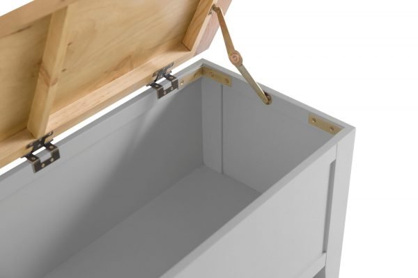 Brompton Painted Grey Blanket Box Open