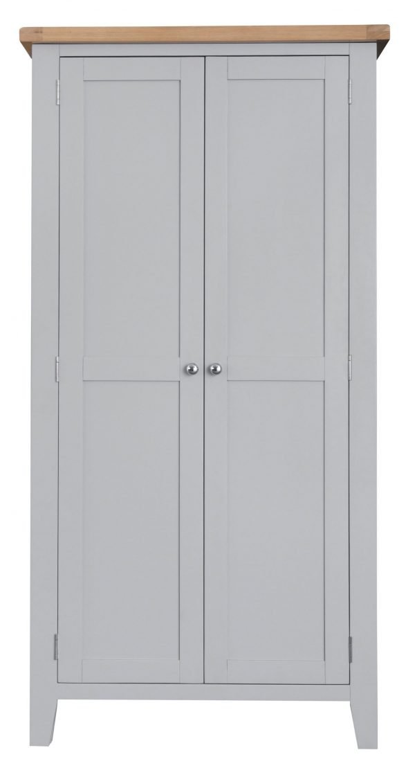 Brompton Painted Grey Hanging Wardrobe Front scaled