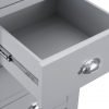 Brompton Painted Grey Tall 4 Drawer Chest Drawer Open scaled