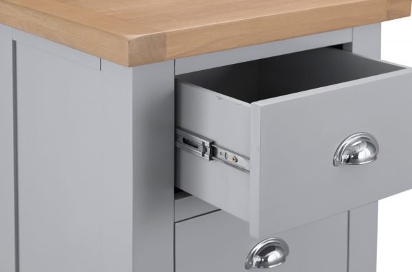 Brompton Painted Grey Tall 4 Drawer Chest Drawer Partial scaled