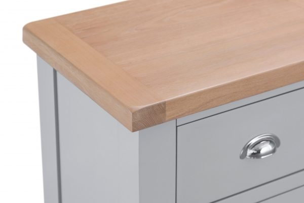 Brompton Painted Grey Tall 4 Drawer Chest Top scaled
