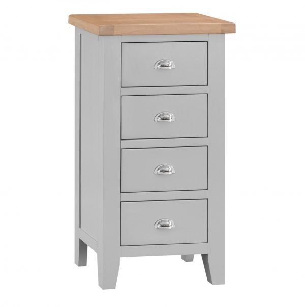 Brompton Painted Grey Tall 4 Drawer Chest scaled