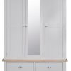Brompton Painted Grey Triple Wardrobe Front scaled