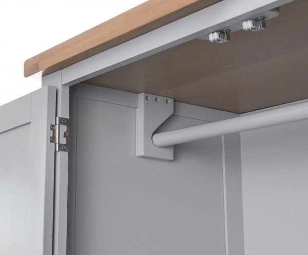Brompton Painted Grey Triple Wardrobe Rail scaled