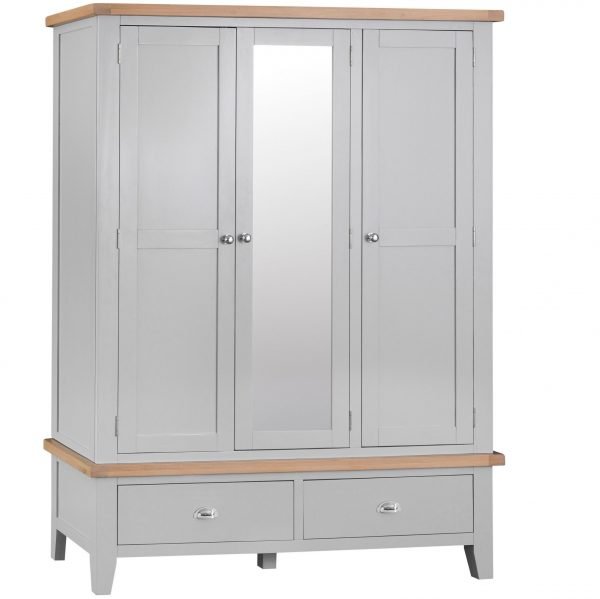Brompton Painted Grey Triple Wardrobe scaled
