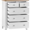 Brompton White 2 over 3 Chest Drawers open