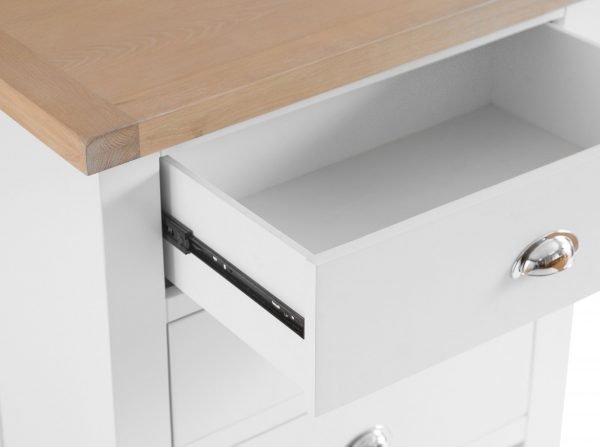 Brompton White 3 Drawer Chest Drawer Open