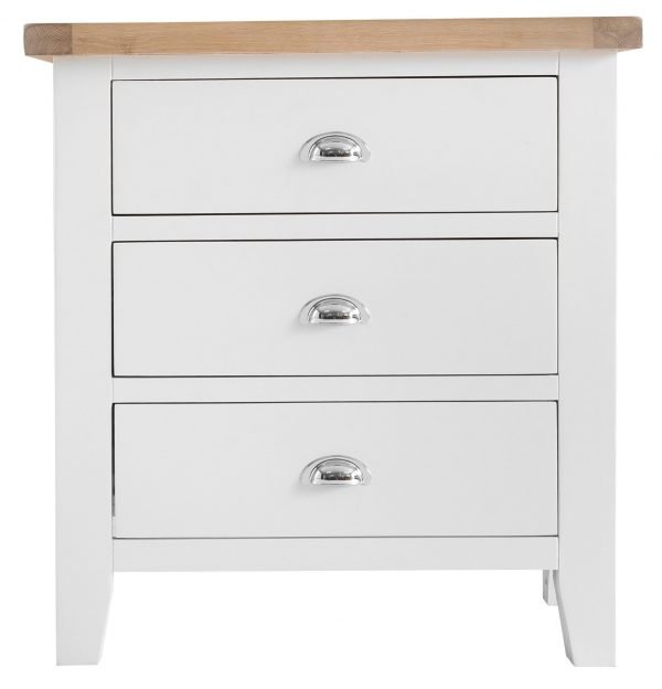 Brompton White 3 Drawer Chest Front