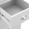 Brompton White 4 Drawer Tall Chest Drawer Open scaled