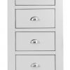 Brompton White 4 Drawer Tall Chest Front scaled