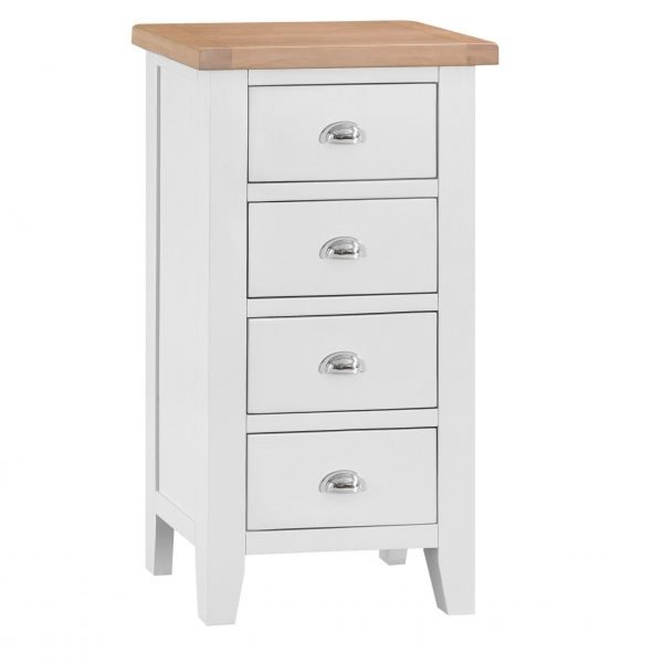 Brompton White 4 Drawer Tall Chest scaled
