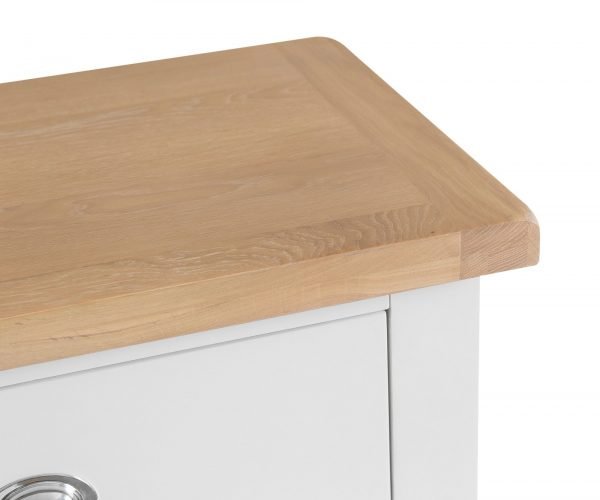 Brompton White 6 Drawer Chest Top Right