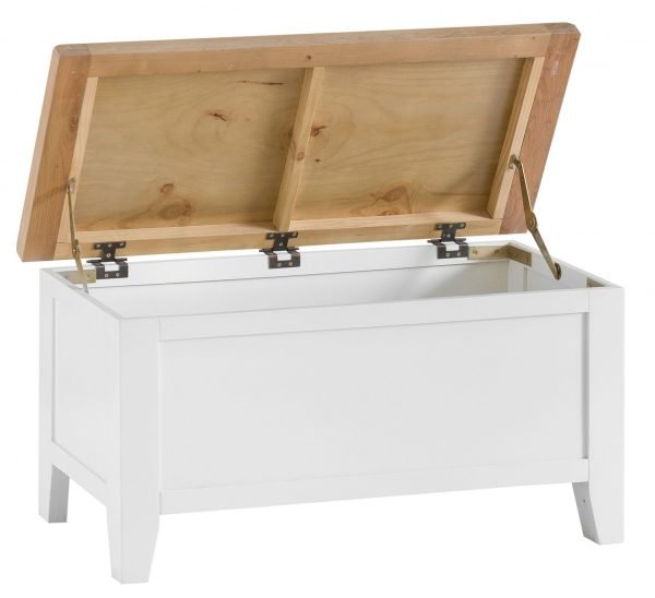 Brompton White Blanket Box Top Open