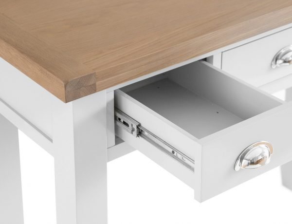 Brompton White Dressing Table Drawer Open