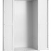 Brompton White Full hanging Wardrobe Open scaled